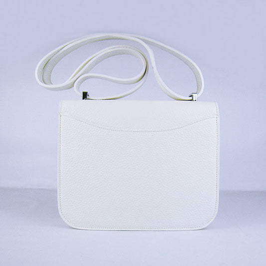 Luxury Hermes Constance Cowskin Leather Bag H017 white silver