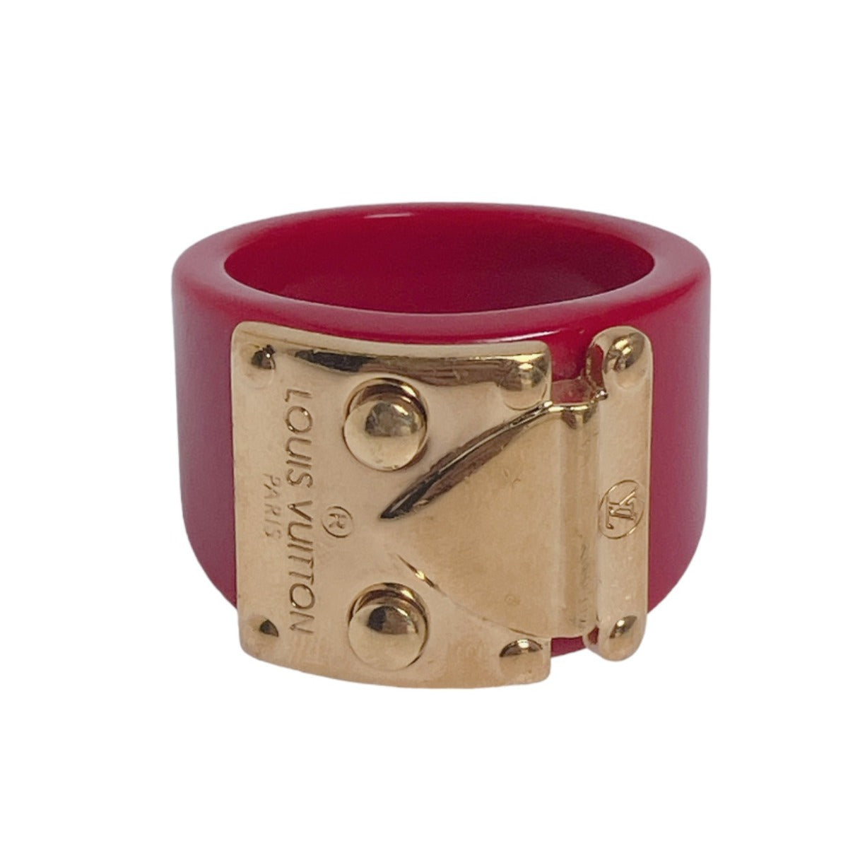 LOUIS VUITTON Ring plastic plastic Red Plastic x Gold Plated L size Women L