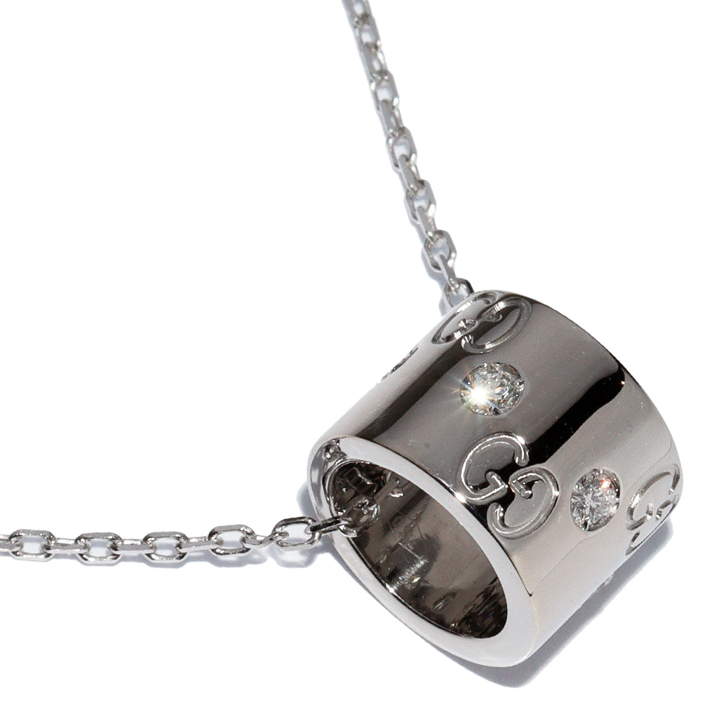 Luxury Gucci Trending 2025 K18WG Diamond Pendant Necklace