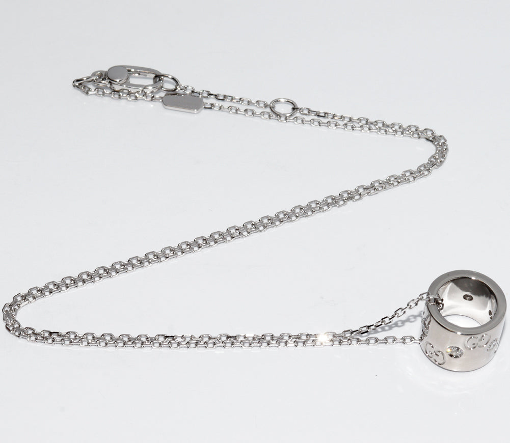 Luxury Gucci Trending 2025 K18WG Diamond Pendant Necklace
