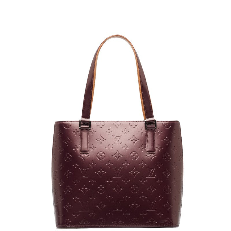 Louis Vuitton Monogram Matt Stockton Handbag M55116 Violet Pearl Leather  Louis Vuitton