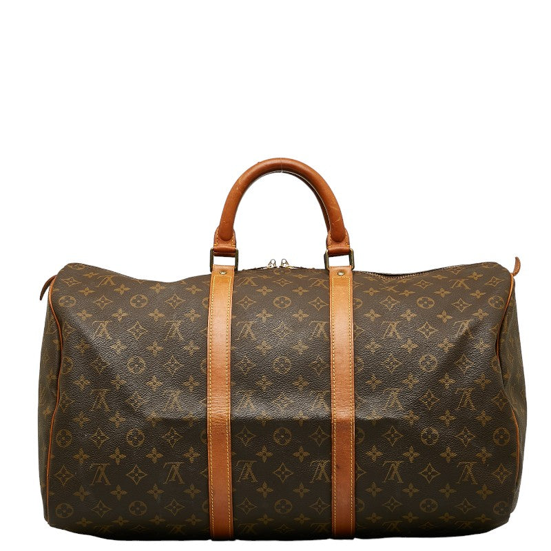 Louis Vuitton Monogram Keepall 50 Handbag Boston Bag M41426 Brown