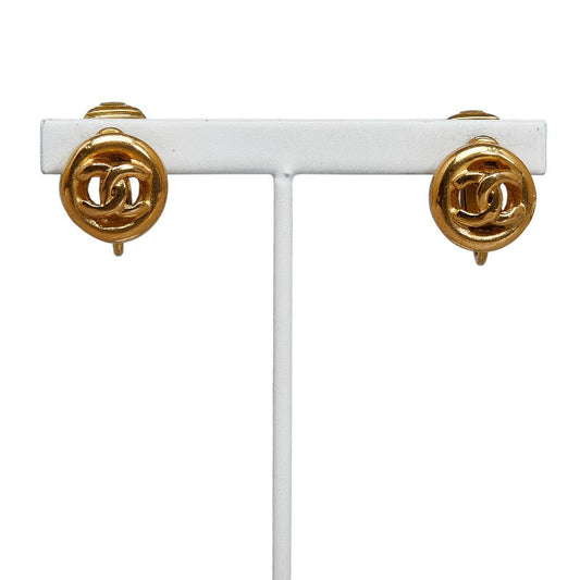 Chanel Coco Mark Gold Plated Earrings