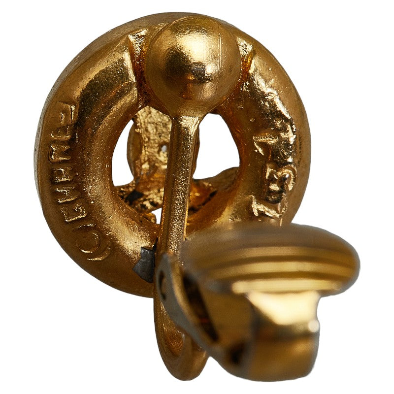 Chanel Coco Mark Gold Plated Earrings