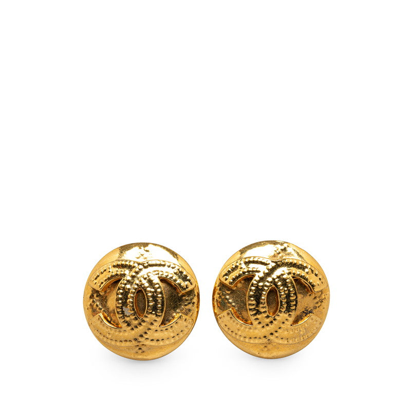 Chanel Vintage Coco Mark Earrings Gold