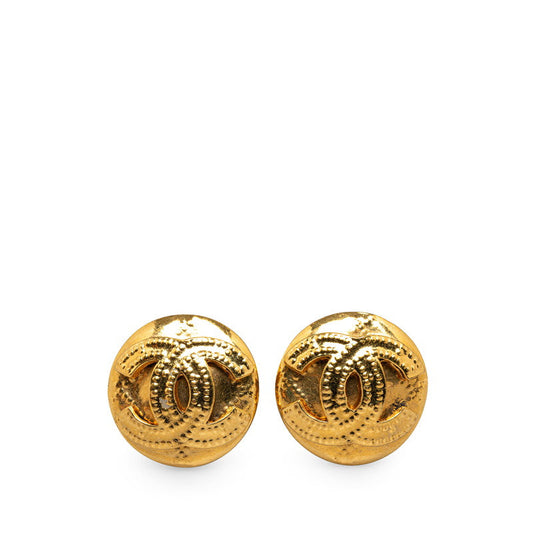 Chanel Vintage Coco Mark Earrings Gold