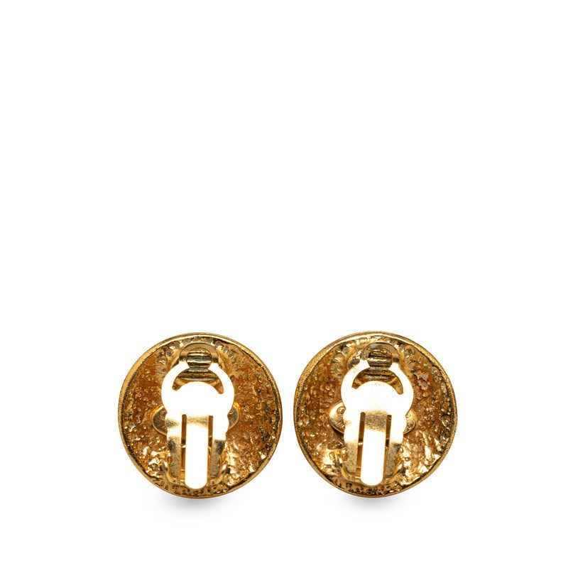 Chanel Vintage Coco Mark Earrings Gold