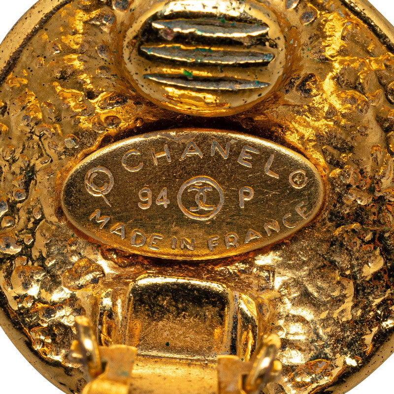 Chanel Vintage Coco Mark Earrings Gold