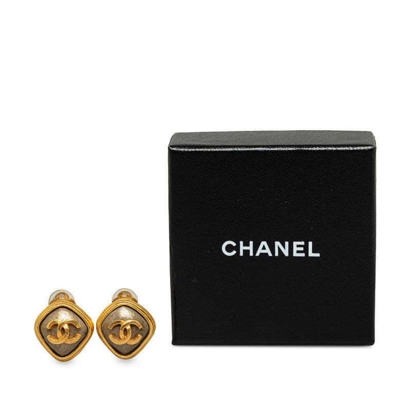 Chanel Coco Mark Stone Earrings Gold