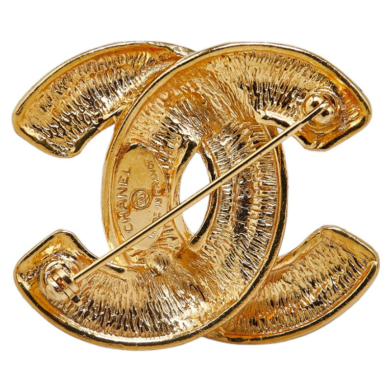 Chanel Matelasse Coco Mark Brooch Gold Plated
