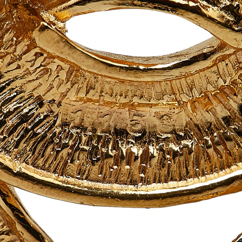 Chanel Matelasse Coco Mark Brooch Gold Plated