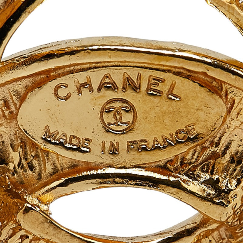 Chanel Matelasse Coco Mark Brooch Gold Plated