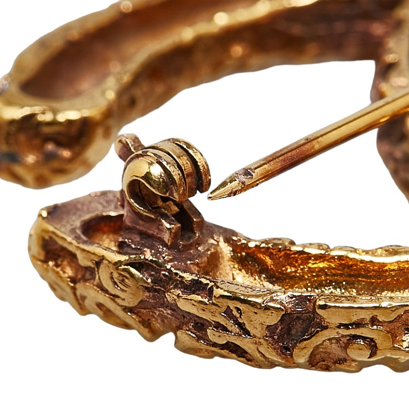Chanel Vintage Coco Mark Brooch Gold Plated