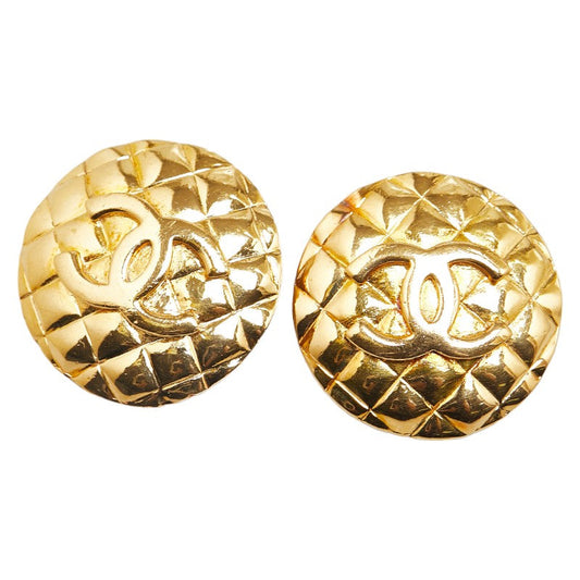 Chanel Coco Mark Gold Plated Earrings