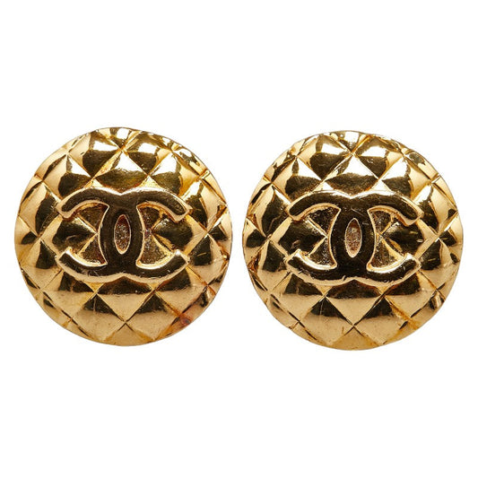 Chanel Coco Mark Gold Plated Earrings