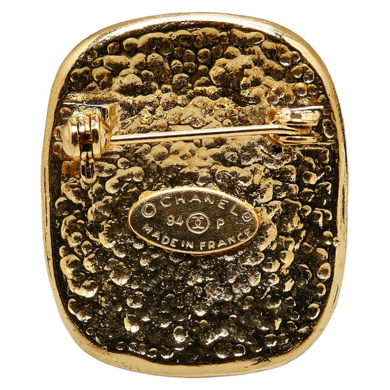 Chanel Vintage Coco Mark Brooch Gold Plated
