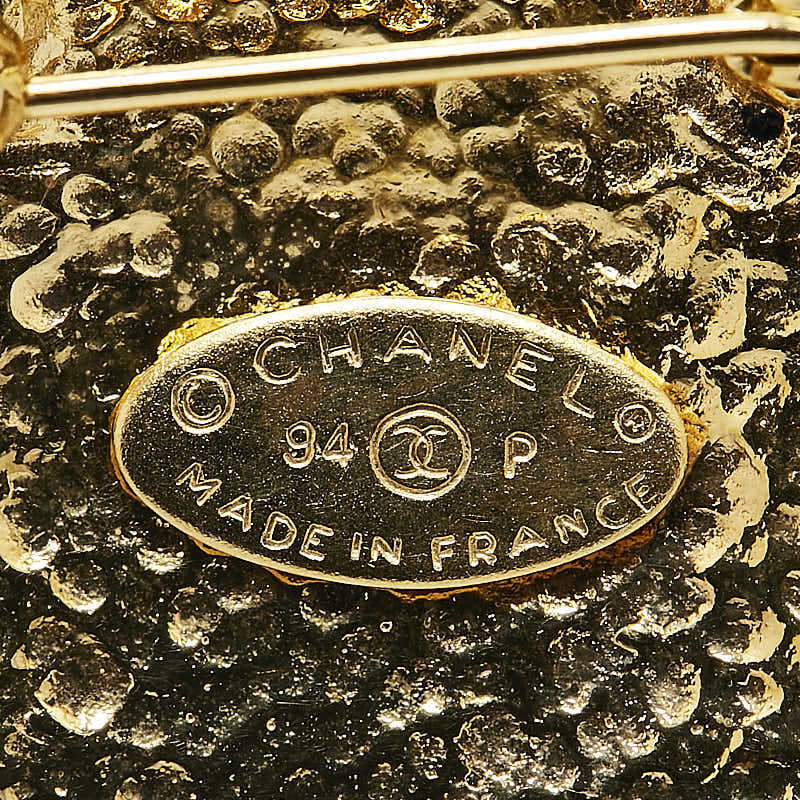 Chanel Vintage Coco Mark Brooch Gold Plated