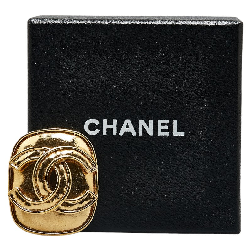 Chanel Vintage Coco Mark Brooch Gold Plated