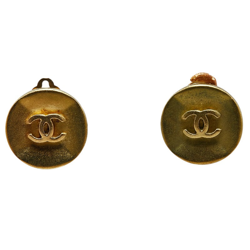 Chanel Vintage Coco Mark Earrings Gold