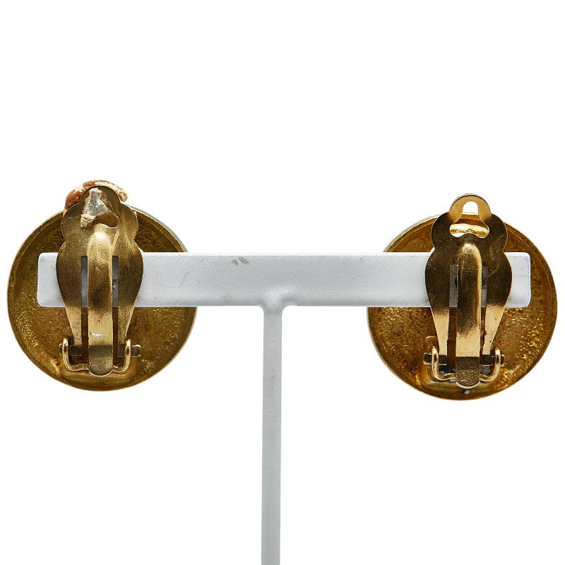 Chanel Vintage Coco Mark Earrings Gold