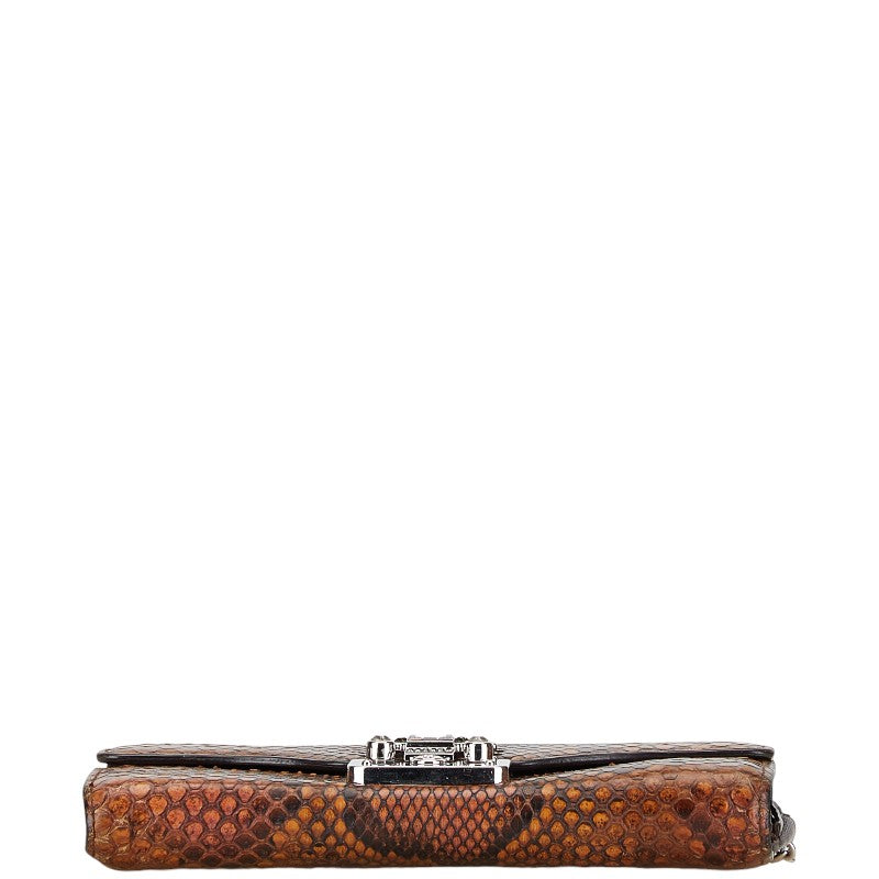 Luxury Gucci Trending 2025 Python Leather Lady Lock Long Wallet 331746