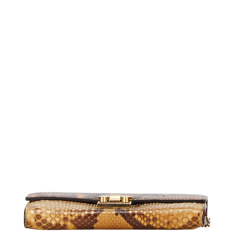 Luxury Gucci Trending 2025 Python Leather Chain Wallet 453506