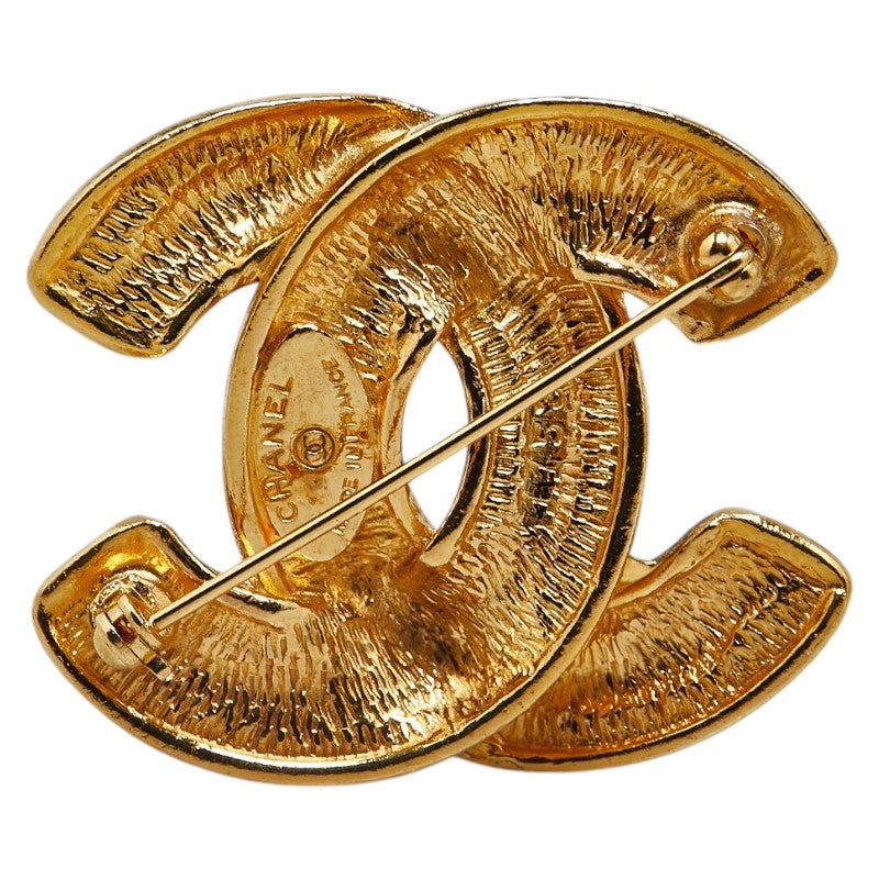 Chanel Coco Mark Matelasse Brooch Gold Plated