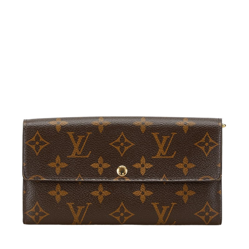 Louis Vuitton Monogram Sarah Long Wallet M61734 Brown PVC Leather