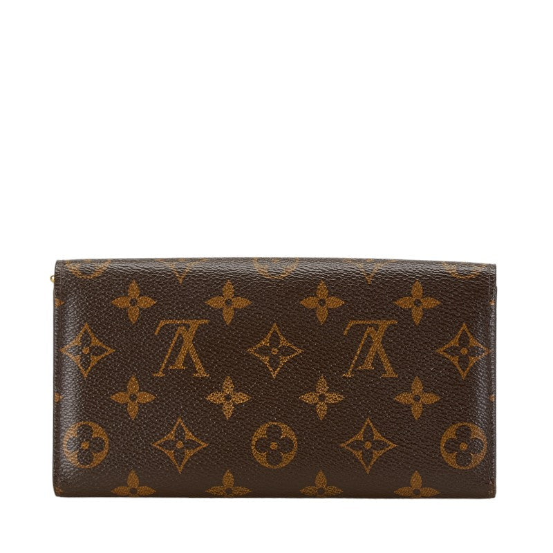 Louis Vuitton Monogram Sarah Long Wallet M61734 Brown PVC Leather