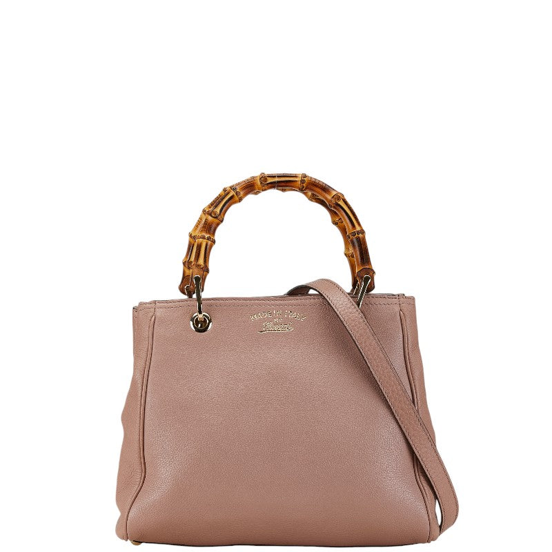 Luxury Gucci Trending 2025 Bamboo Shopper Small Leather Handbag