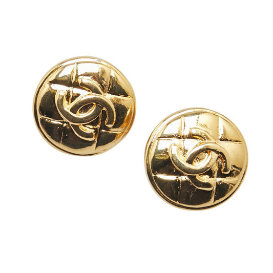 Chanel Vintage Coco Mark Matelasse Earrings