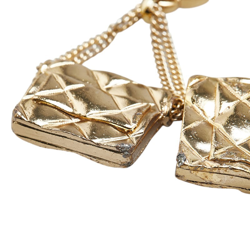 Chanel Coco Mark Matelasse Earrings Gold