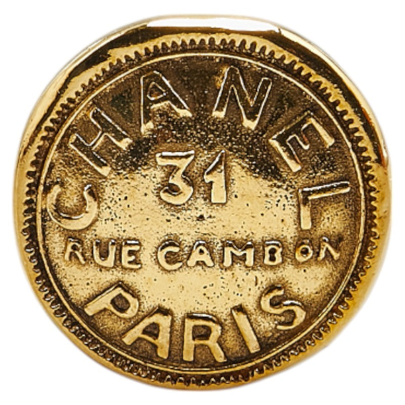 Chanel Cambon Round Brooch Gold Plated