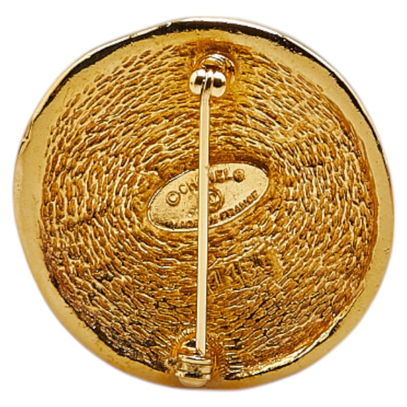 Chanel Cambon Round Brooch Gold Plated