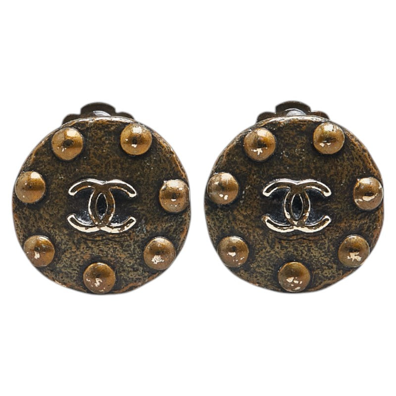 Chanel Vintage Coco Mark Earrings Gold
