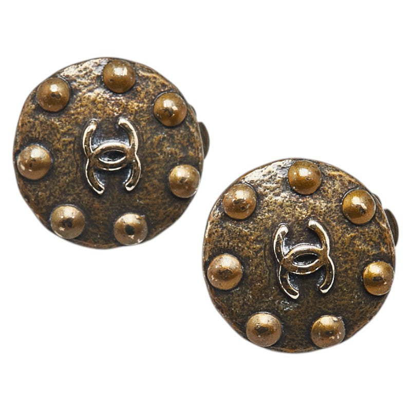 Chanel Vintage Coco Mark Earrings Gold