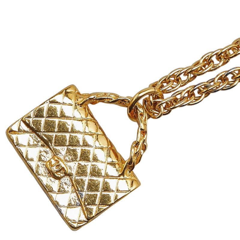 Chanel Vintage Coco Mark Necklace Gold Plated