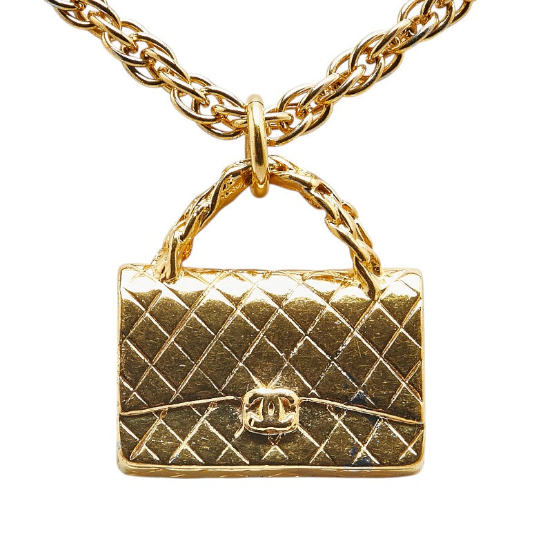 Chanel Vintage Coco Mark Necklace Gold Plated