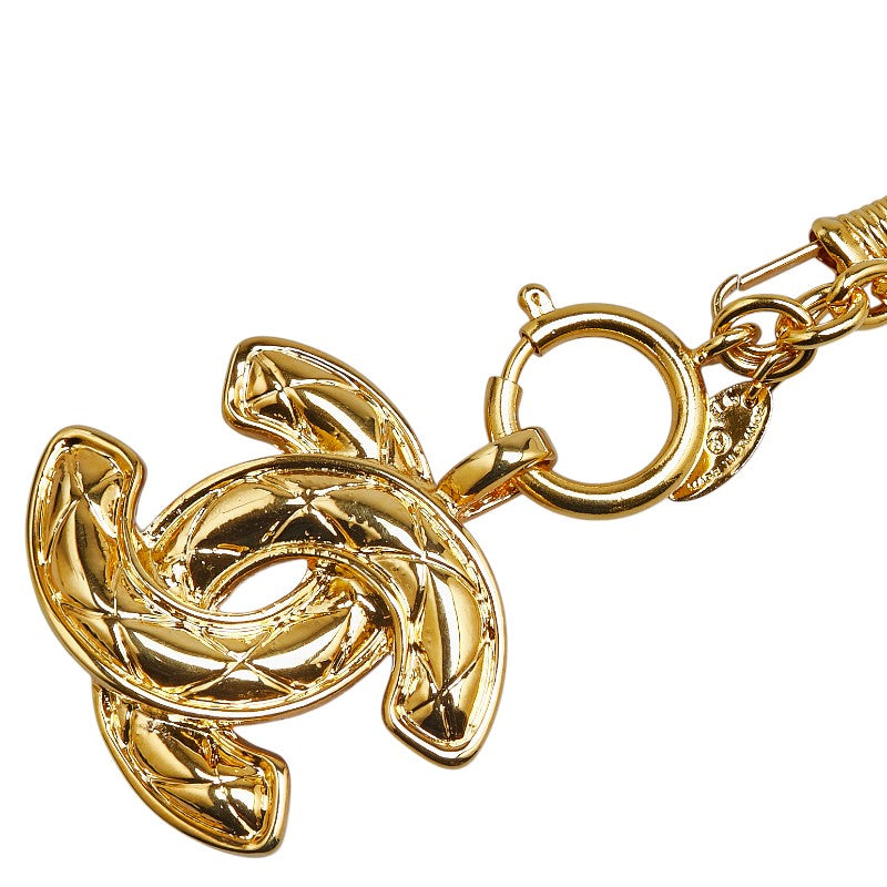 Chanel Matelasse Coco Mark Necklace Gold