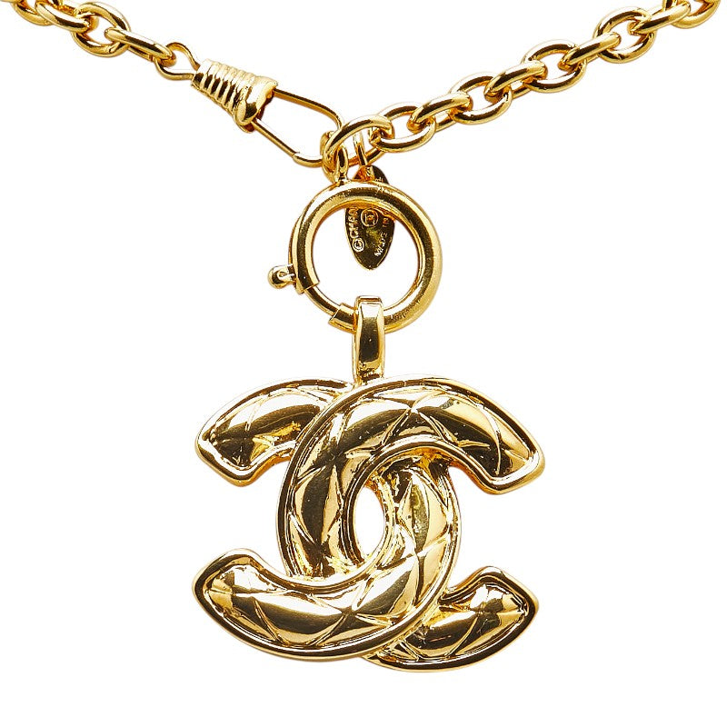 Chanel Matelasse Coco Mark Necklace Gold