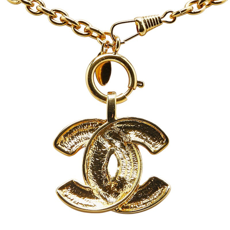 Chanel Matelasse Coco Mark Necklace Gold
