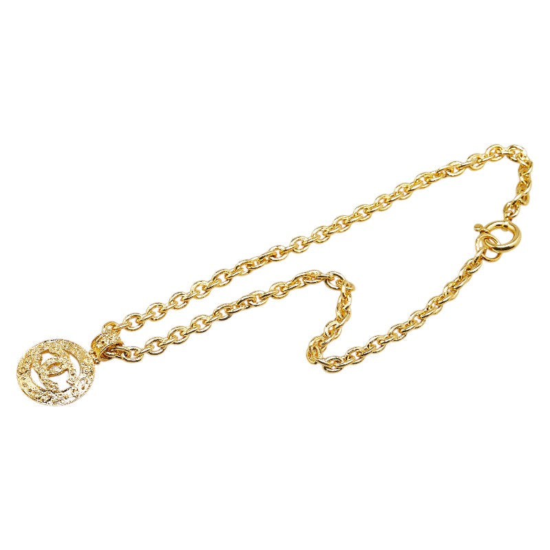 Chanel Vintage Coco Mark Round Necklace Gold