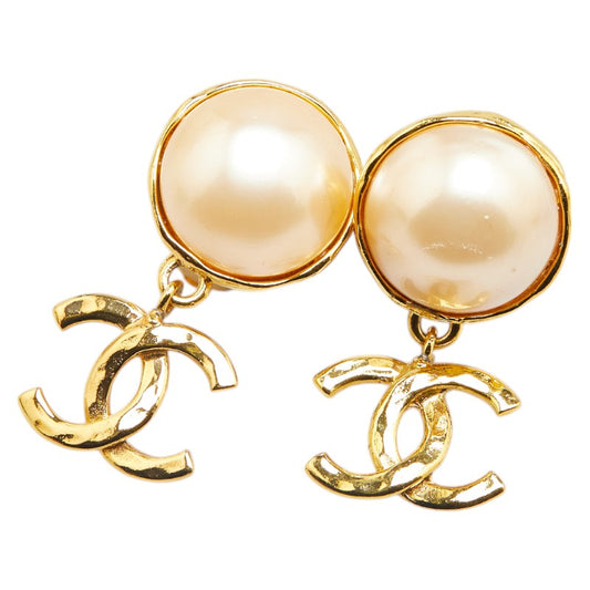 Chanel Vintage Coco Mark Pearl Earrings