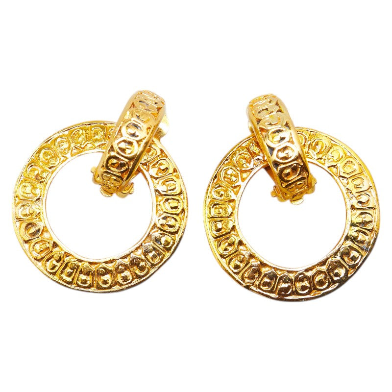 Chanel Gold Plated Round Hoop Earrings