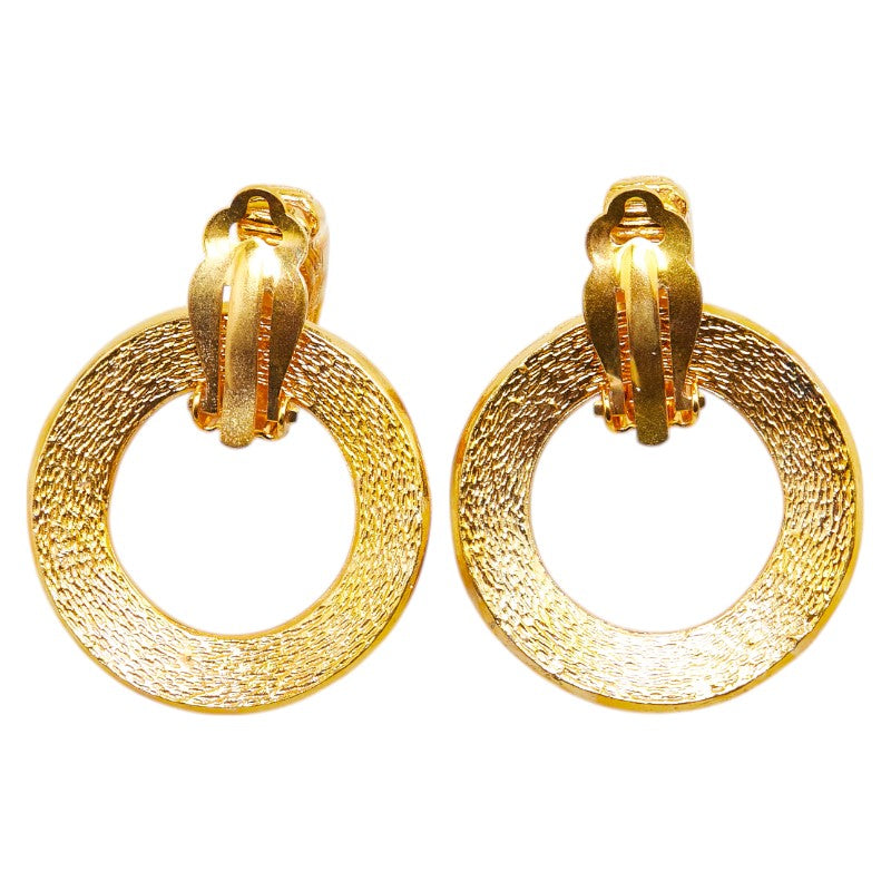 Chanel Gold Plated Round Hoop Earrings