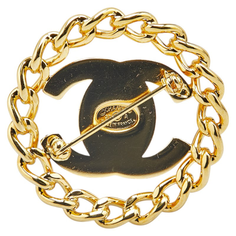 Chanel Coco Mark Turnlock Brooch Gold