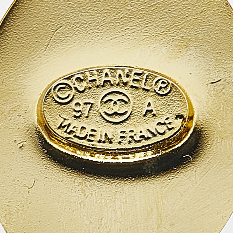 Chanel Coco Mark Turnlock Brooch Gold