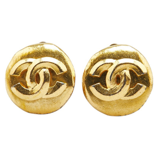 Chanel Vintage Coco Mark Earrings Gold