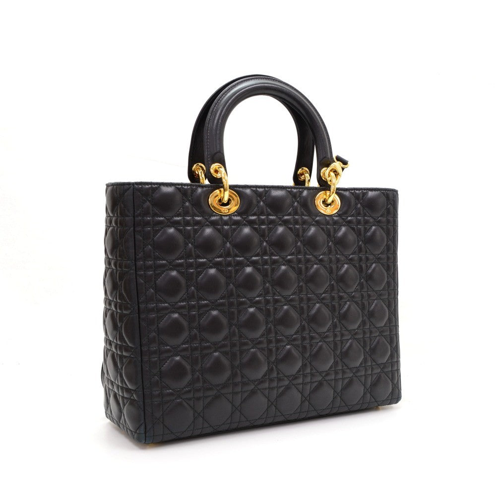 Lady Luxury DiorCannage Quilt Leather Large Bag