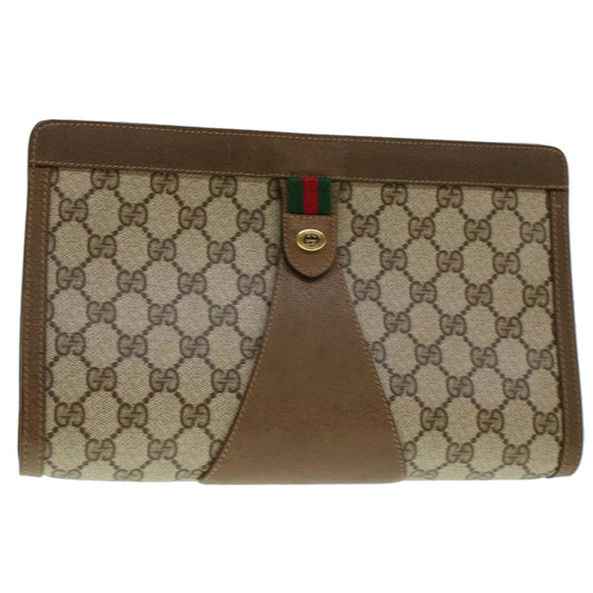Luxury Gucci Trending 2025 GG Canvas Web Sherry Line Clutch Bag Beige Red Green